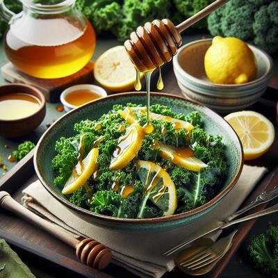 Image of Raw Kale Salad with Lemon Honey Vinaigrette