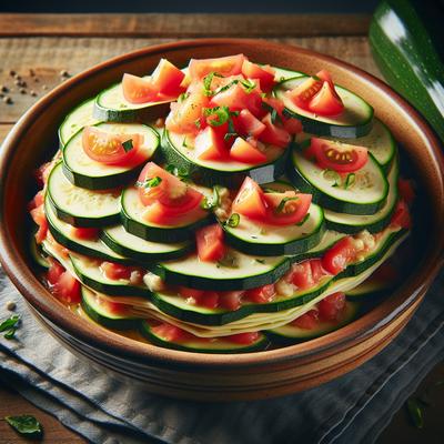Image of Raw Lasagna Zucchini and Tomato