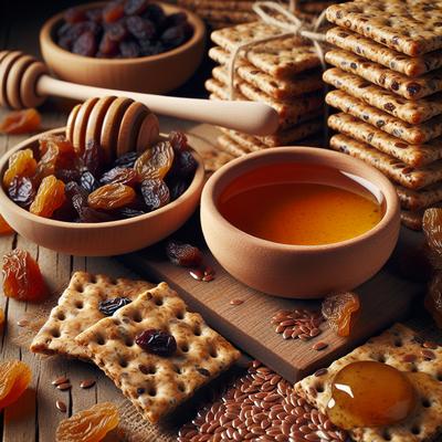 Image of Raw Unbaked Honey Raisin Flax Crackers
