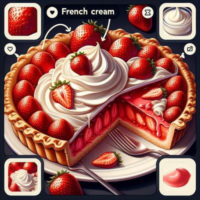 Image of Real Strawberry Pie with French Cream Topping
