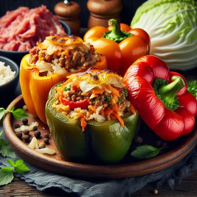 Image of Real Stuffed Bell Peppers or Stuffed Cabbage