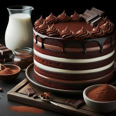 Image of Really Chocolate Chocolate Cake with Chocolate Fudge Frosting