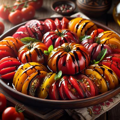 Image of Red and Yellow Heirloom Tomato Platter with Balsamic Vinaigrette