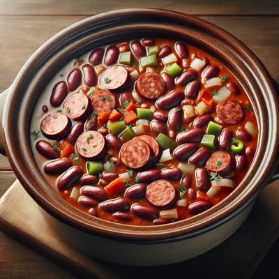 Image of Red Bean Soup with Andouille Sausage Crock Pot