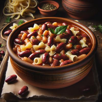 Image of Red Bean Stew with Pasta Pasta Fagioli