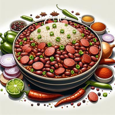 Image of Red Beans and Rice with Smoked Sausage New Orleans Style