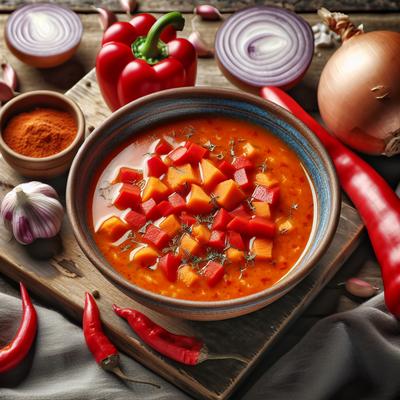 Image of Red Bell Pepper and Sweet Potato Soup