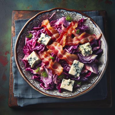 Image of Red Cabbage and Bacon Salad with Blue Cheese