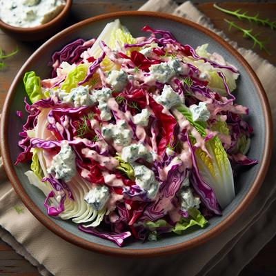 Image of Red Cabbage and Romaine Coleslaw with Blue Cheese Dressing