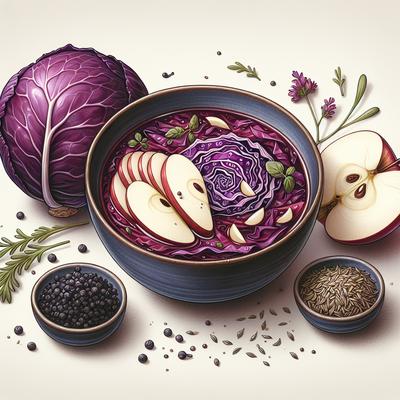 Image of Red Cabbage Apple and Caraway Soup