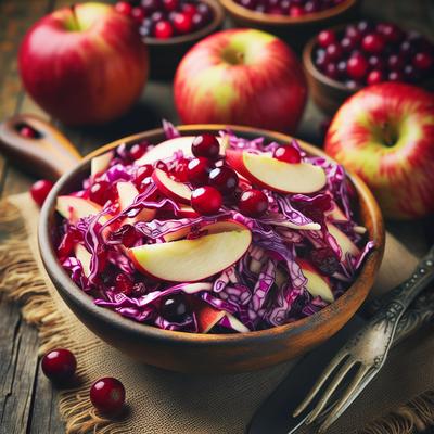Image of Red Cabbage Cranberry and Apple Slaw