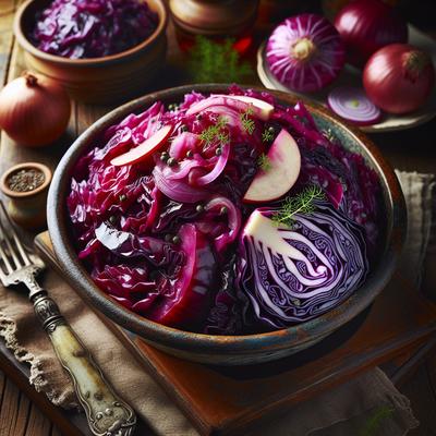Image of Red Cabbage or Blue Kraut Rotkohl Oder Blaukraut