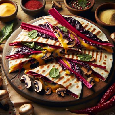 Image of Red Chard and Mushroom Quesadillas
