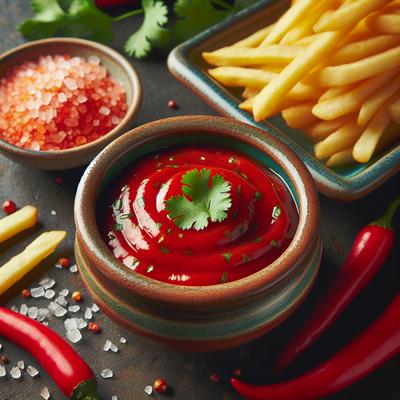 Image of Red Chile Salt Cilantro Ketchup for French Fries