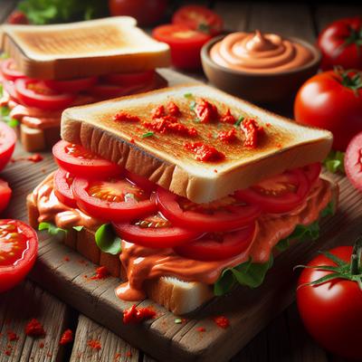 Image of Red Hot Mayo and Tomato Sandwiches