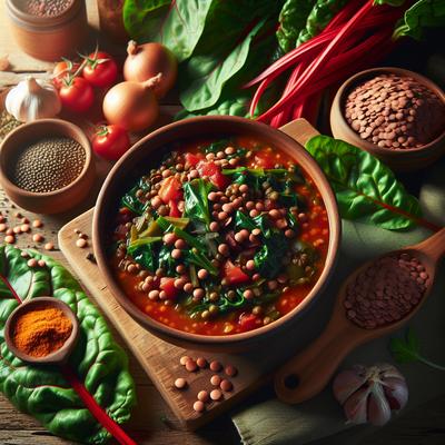 Image of Red Lentil and Swiss Chard Stew