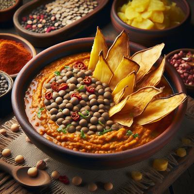 Image of Red Lentil Dhal with Crisp Parsnips