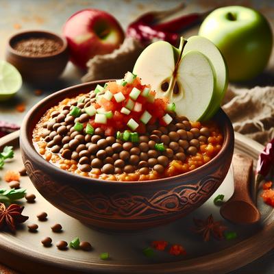 Image of Red Lentil Mulligatawny with Apple Celery Salsa