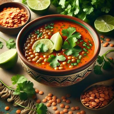 Image of Red Lentil Soup with Lime and Cilantro