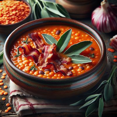 Image of Red Lentil Soup with Sage and Bacon