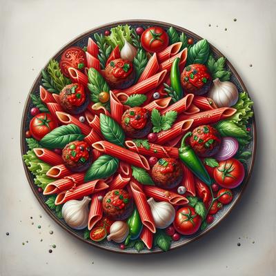 Image of Red Penne with Garden Veggie Meatballs