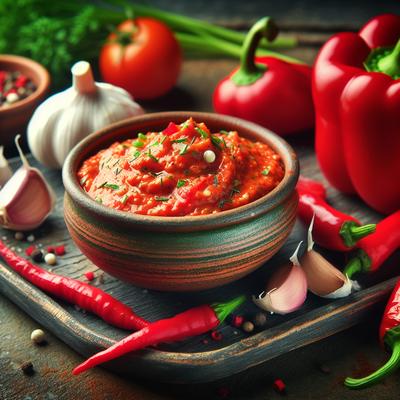 Image of Red Pepper and Garlic Dip for Vegetables