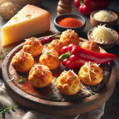 Image of Red Pepper Asiago Gougere Cheese Bites