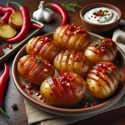 Image of Red Pepper Crusted Grilled New Potatoes