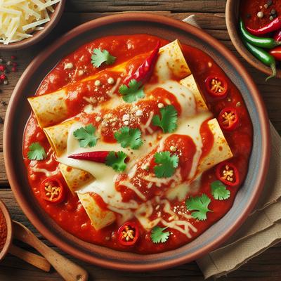 Image of Red Pepper Sauce Chicken Enchiladas