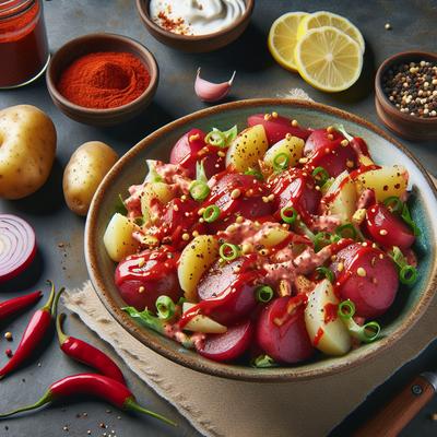 Image of Red Potato Salad Spicy and Vegan No Mayo or Nayo