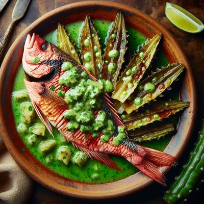 Image of Red Snapper and Nopalitos in Cilantro Sauce