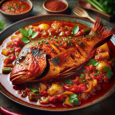 Image of Red Snapper Roasted in a Creole Sauce