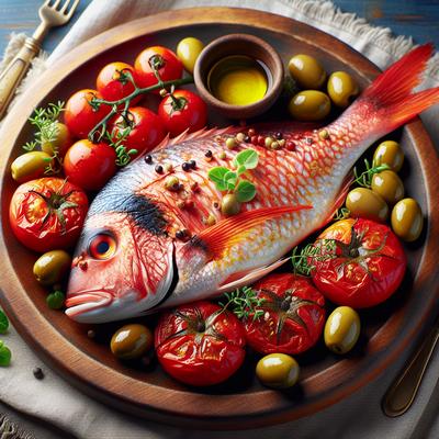 Image of Red Snapper with Tomato and Olives