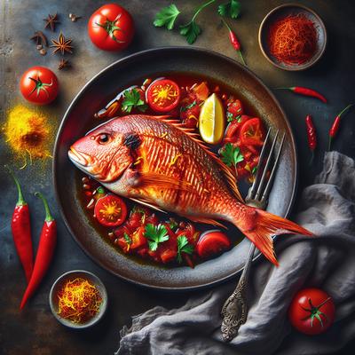 Image of Red Snapper with Tomato Saffron Vinaigrette