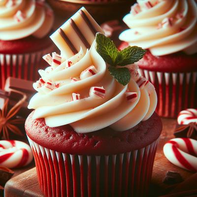 Image of Red Velvet Cupcakes W White Chocolate Peppermint Cream Cheese F