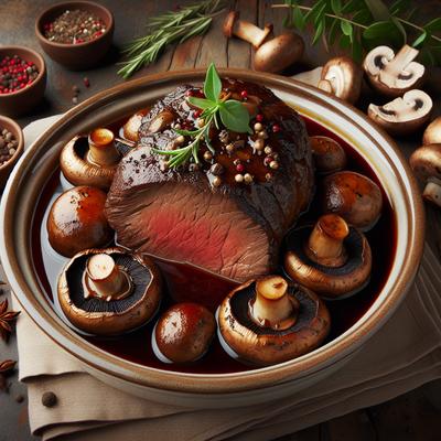 Image of Red Wine and Mushroom Crock Pot Roast Beef