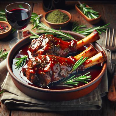 Image of Red Wine and Rosemary Braised Lamb Shanks