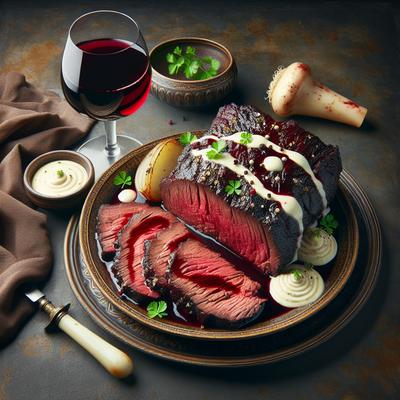 Image of Red Wine Braised Beef Brisket W Horseradish Sauce Sara Moulton