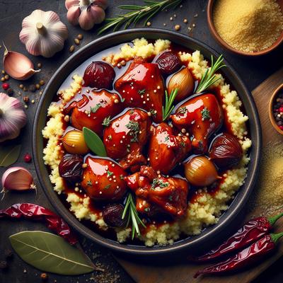 Image of Red Wine Braised Chicken with Couscous
