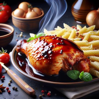 Image of Red Wine Vinegar Chicken with Pasta