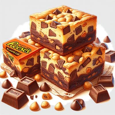 Image of Reese's Peanut Butter and Milk Chocolate Chip Blondies