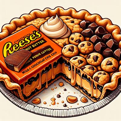 Image of Reese's Peanut Butter and Milk Chocolate Chip Cookie Pie