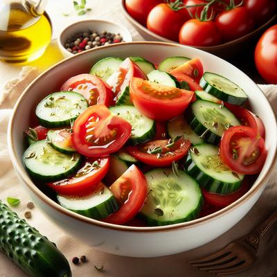 Image of Refreshing Cucumber and Tomatoe Salad