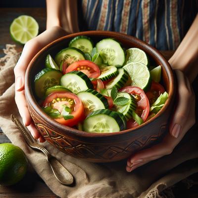 Image of Refreshing Cucumber Tomato and Lime Salad