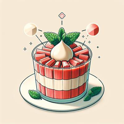 Image of Refreshing Rhubarb and Tofu Layered Dessert