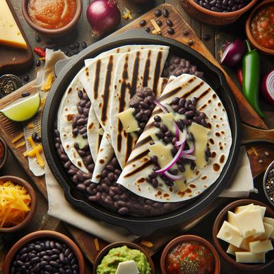 Image of Refried Black Beans Quesadillas