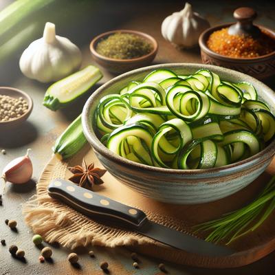 Image of Refrigerator Pickled Zucchini Ribbons