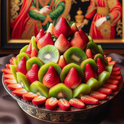 Image of Rendezvous of Strawberries and Kiwi Fruit