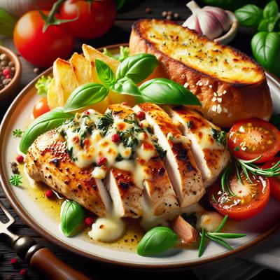 Image of Restaurant Style Bruschetta Cheese Stuffed Chicken Breasts