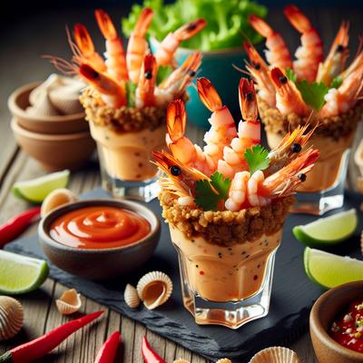 Image of Retro Firecracker Prawn Cocktail Shots Shrimp Cocktail Shots